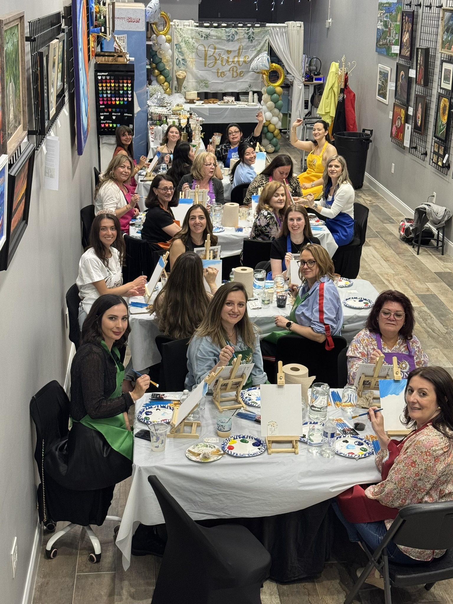 bridal shower paint n sip